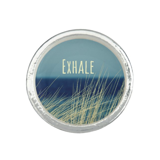 Exhale Calming Ocean Scene Ring (Front)