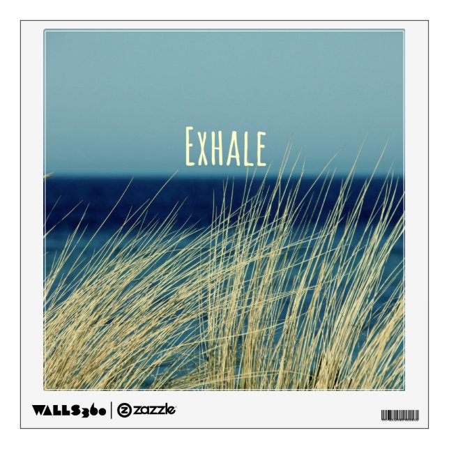 Exhale Calming Ocean Scene Wall Decal (Front)