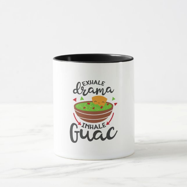 Exhale Drama Inhale Guac Funny Fiesta Kitchen Mug (Center)