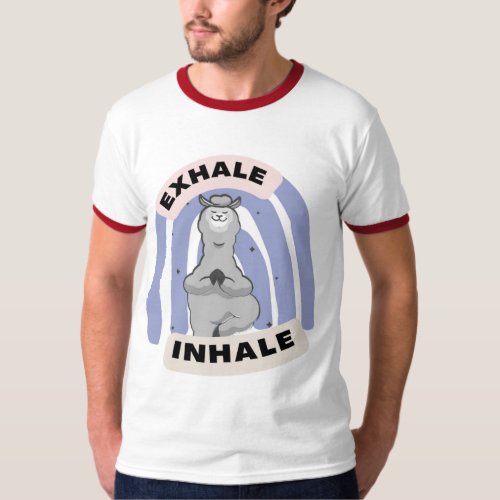 Exhale Inhale Llama Yoga funny T_Shirt