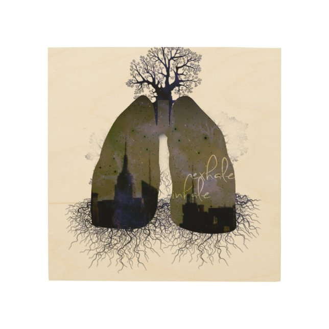 Exhale Inhale Wood Wall Art (Front)