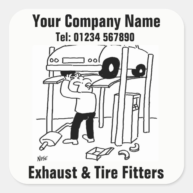 Exhaust & Tire Fitters Business stickers (Front)