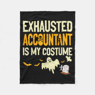 Exhausted Accountant Cpa Halloween Funny Accountan Fleece Blanket