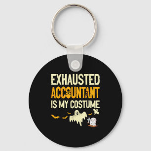 Exhausted Accountant Cpa Halloween Funny Accountan Keychain