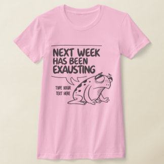 Exhausted Funny Frog Cartoon T-Shirt