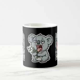 Exhausted Koala Yawning Funny Coffee Mug