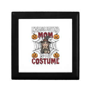 Exhausted Mom Is Costume Halloween Witch Coffee Pu Gift Box
