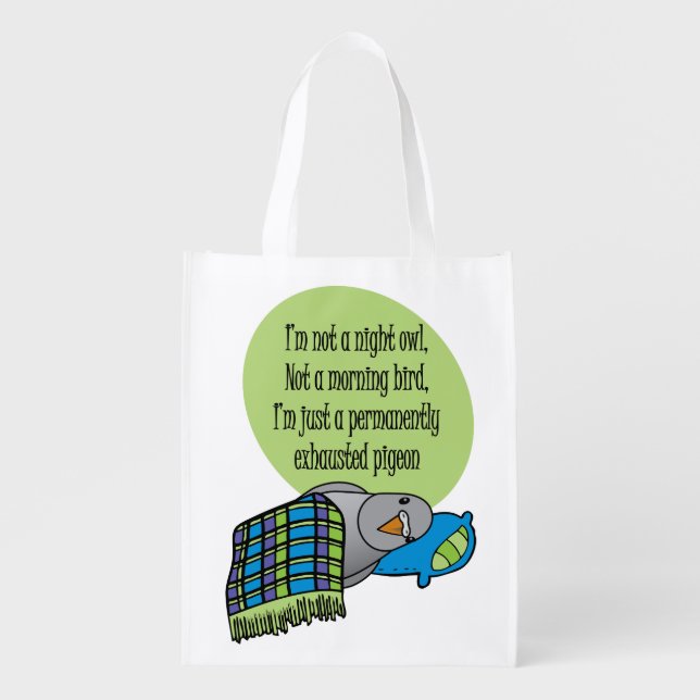 Exhausted Pigeon Grocery Bag (Front)