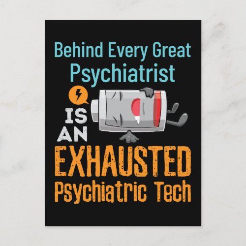 Exhausted Psychiatric Tech Funny Psych Technician Postcard