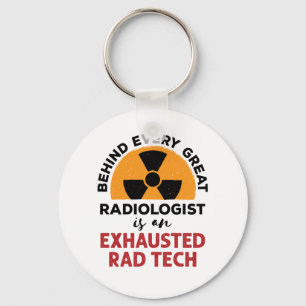 Exhausted Rad Tech Funny Radiologic Technologist Keychain