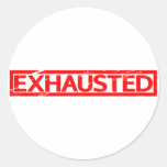 Exhausted Stamp Classic Round Sticker