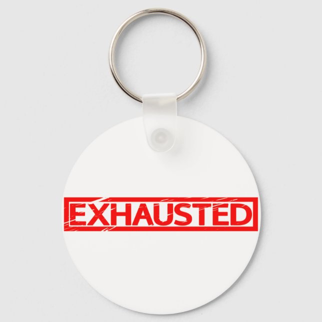 Exhausted Stamp Keychain (Front)