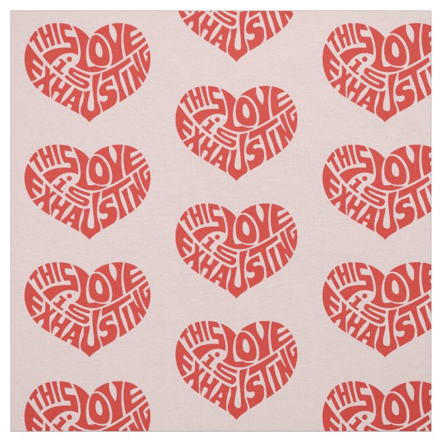 Exhausting Love Heart Pattern Fabric (Swatch)