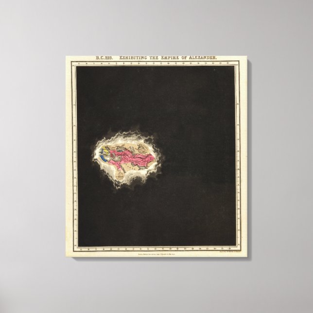 Exhibiting The Empire of Alexander 323 BC Canvas Print (Front)