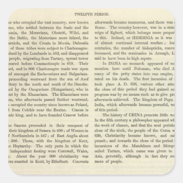 Exhibiting The Empire of Charlemagne 814 AD 2 Square Sticker (Front)