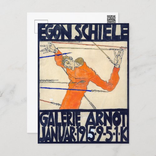 Exhibition at Arnot Gallery  Egon Schiele  Postcard