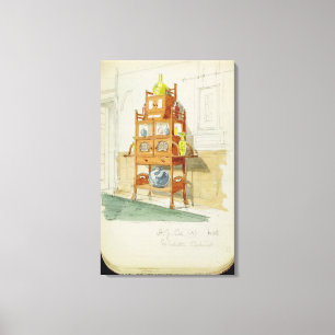 Exhibition Cabinet, c.1860s-70s (w/c & pencil on p Canvas Print