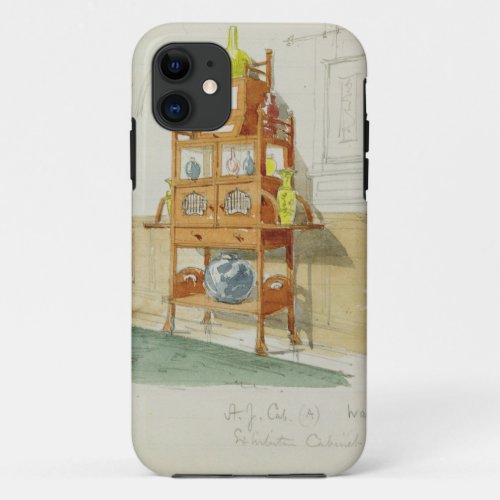 Exhibition Cabinet c1860s_70s wc  pencil on p iPhone 11 Case