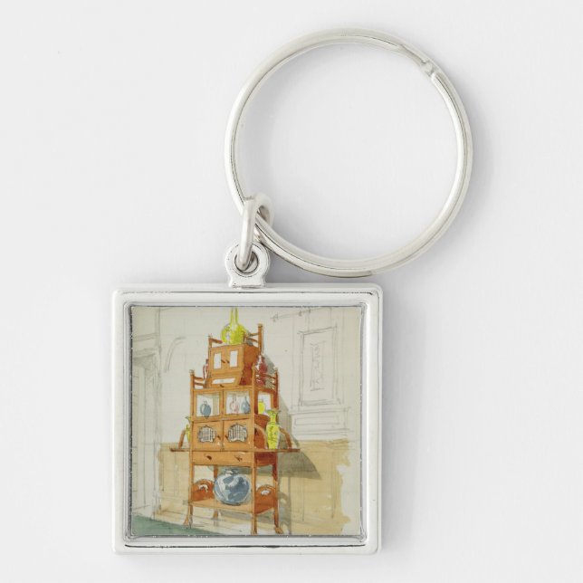 Exhibition Cabinet, c.1860s-70s (w/c & pencil on p Keychain (Front)