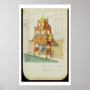 Exhibition Cabinet, c.1860s-70s (w/c & pencil on p Poster