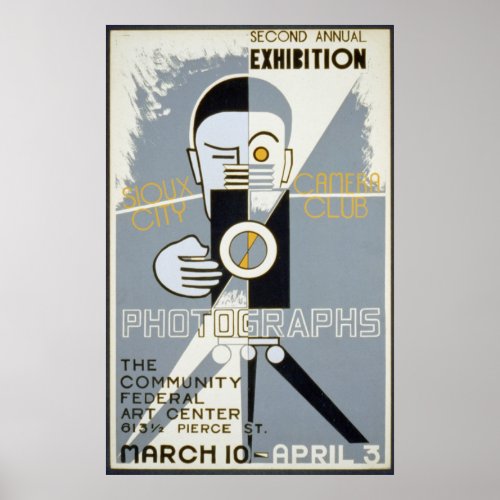 Exhibition for Sioux City Camera Club WPA Vintage Poster