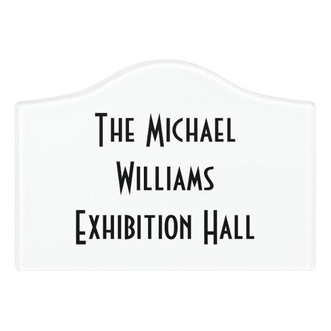 Exhibition Hall Conference Room Elegant Modern Door Sign (Small Crest Front)