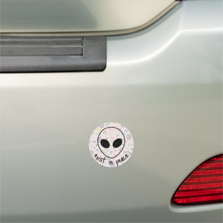 Exist In Peace Alien Bro  Car Magnet