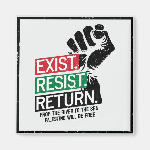 Exist Resist Return Palestine Will Be Free Magnet