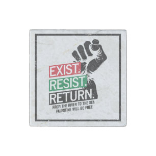 Exist Resist Return Palestine Will Be Free Stone Magnet