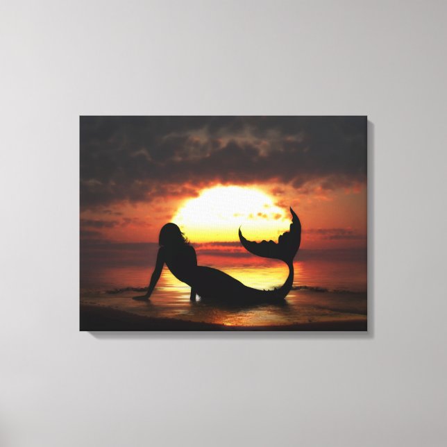 Existence Mermaid Wrapped Canvas Print (Front)