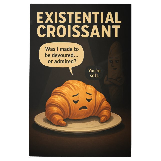 Existential Croissant Metal Print (Front)