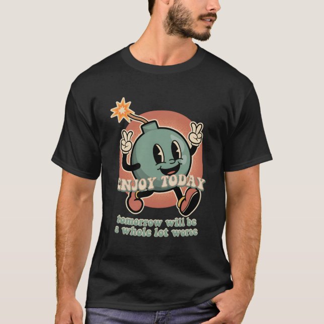 Existential Dread Coon Bomb Grenade Nihilism T-Shirt (Front)
