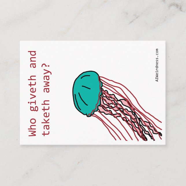 Existential jellyfish - AI Valentine Enclosure Card (Front)