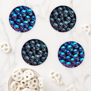 EXISTENTIAL LITE Lit Skulls Glossy Acrylic Coaster Set