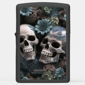 EXISTENTIAL LITE Lovers Skulls Retro Zippo Lighter