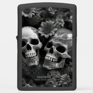 EXISTENTIAL LITE Lovers Skulls Vintage Zippo Lighter