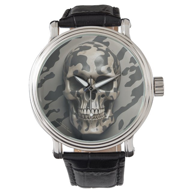EXISTENTIAL LITE Memento Mori Camo Skull  Watch (Front)