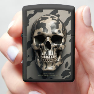 EXISTENTIAL LITE Memento Mori Camo Skull Zippo Lighter