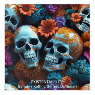 EXISTENTIAL LITE Memento Mori Lovers Skulls Acrylic Print