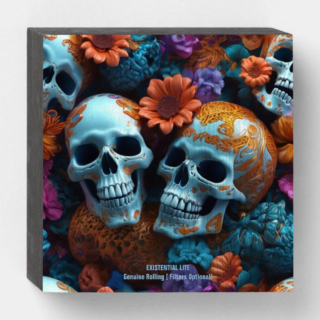 EXISTENTIAL LITE Memento Mori Lovers Wood Box Sign (Front Horizontal)