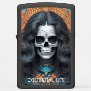 EXISTENTIAL LITE Memento Mori Skull Femme Zippo Lighter
