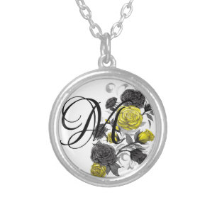 Existential Roses Monogram Silver Plated Necklace