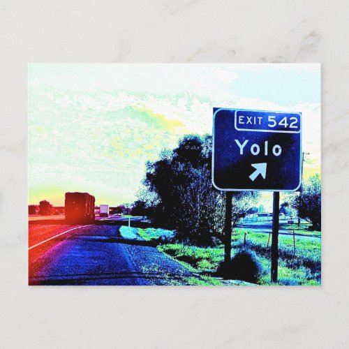 Exit 542 Yolo California Postcard