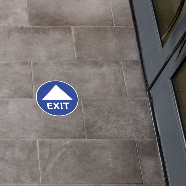 Exit Directional Arrow Blue Circle Floor Decals (Restaurant)