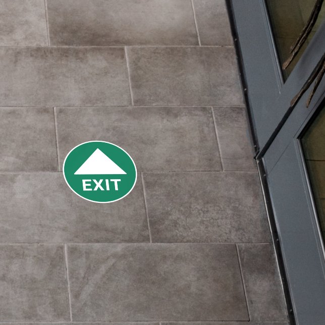 Exit Directional Arrow Green Circle Floor Decals (Restaurant)