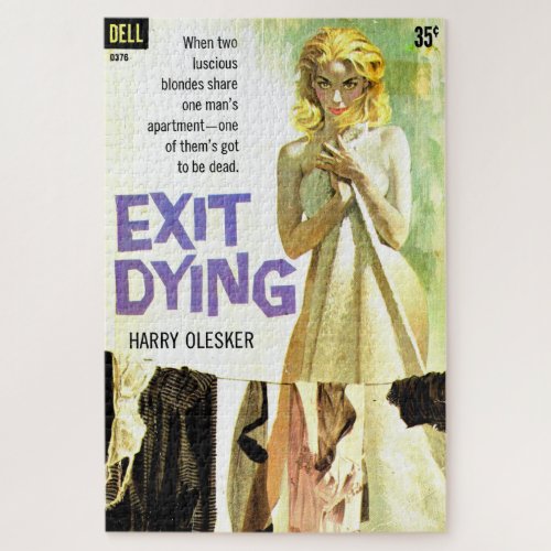 Exit Dying pulp novel cover print Jigsaw Puzzle