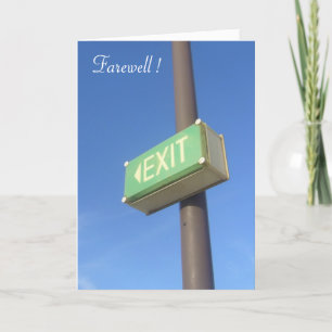 exit farewell card