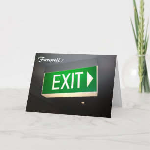 exit farewell card