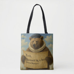 Exit, pursued by a bear Shakespeare quote bear Tote Bag