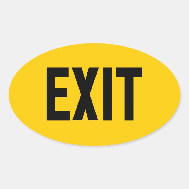 Exit, Way Out Oval Sticker (Front)